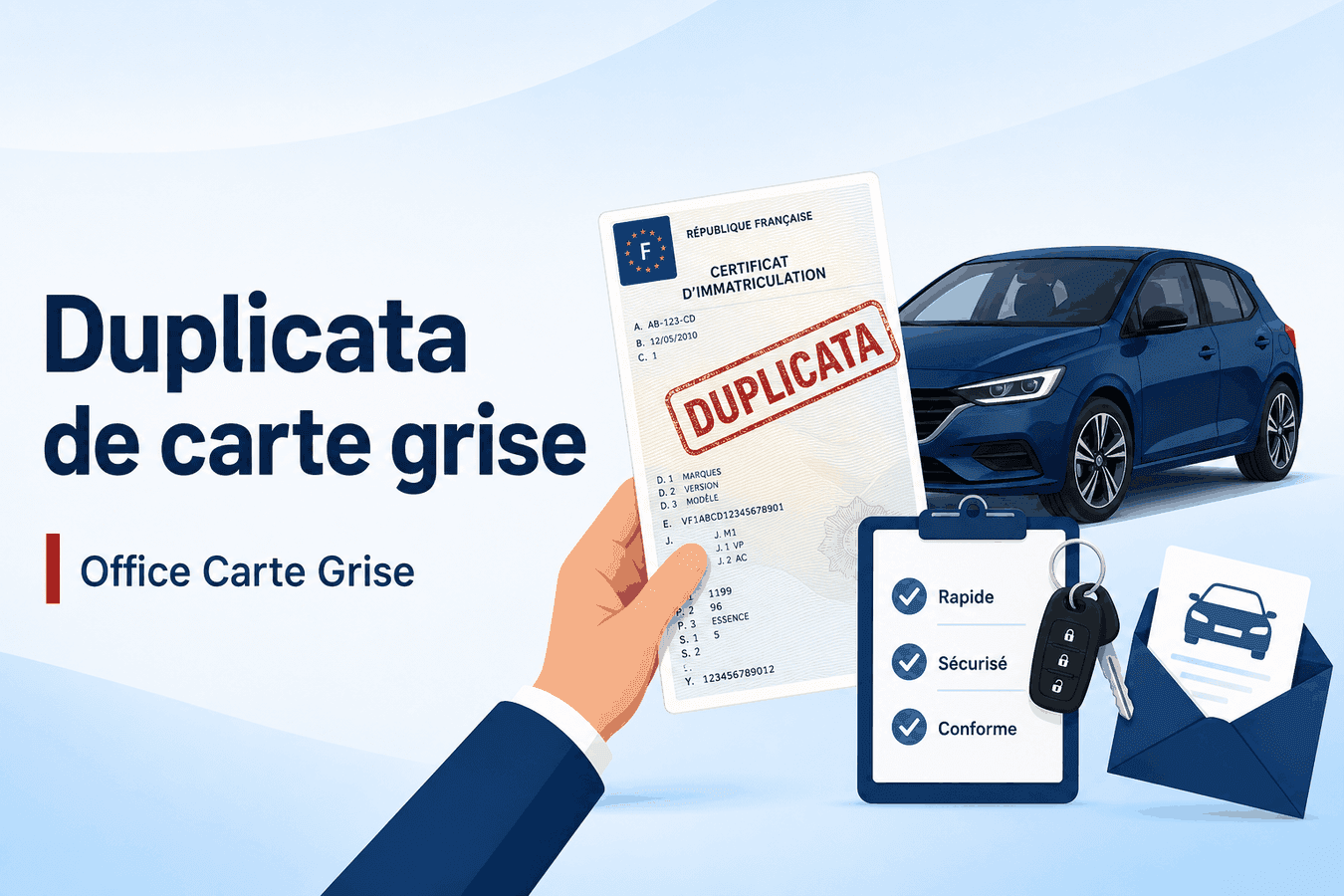 Duplicate registration certificate — Office Carte Grise